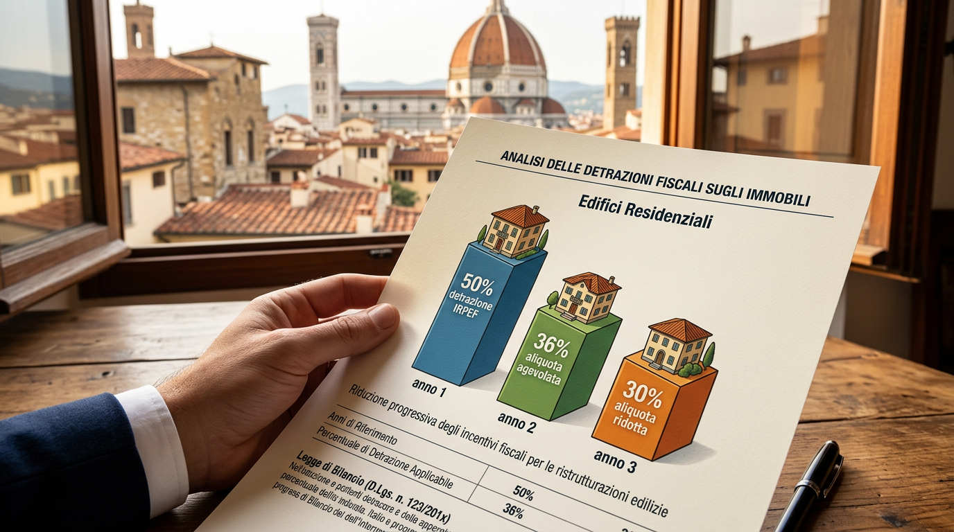 Grafico delle aliquote detrazione fiscale per la casa 2025-2027