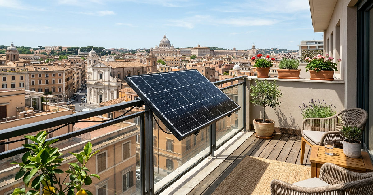 Pannelli solari da balcone: quanto si risparmia e come funzionano